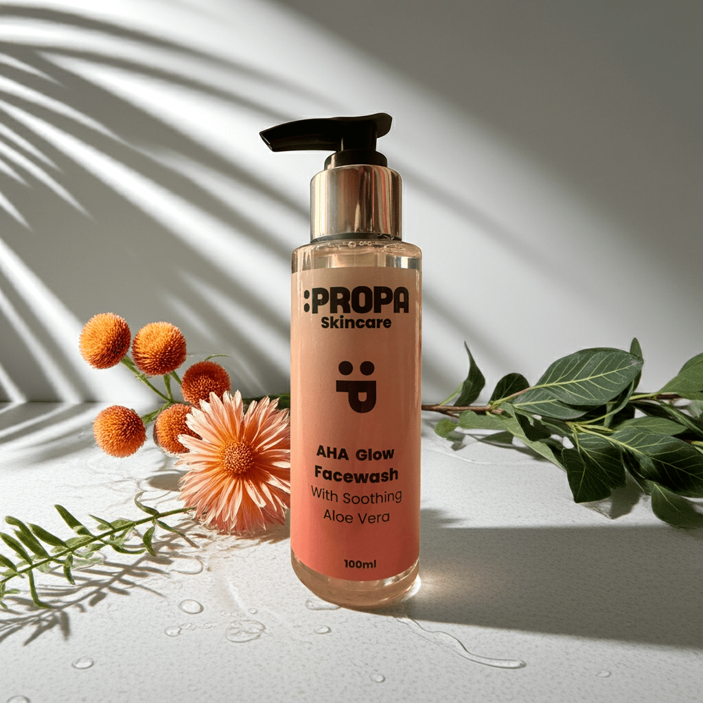 AHA Glow Facewash - Gentle Daily Exfoliating Cleanser with Aloe Vera - Propa Good Stuff