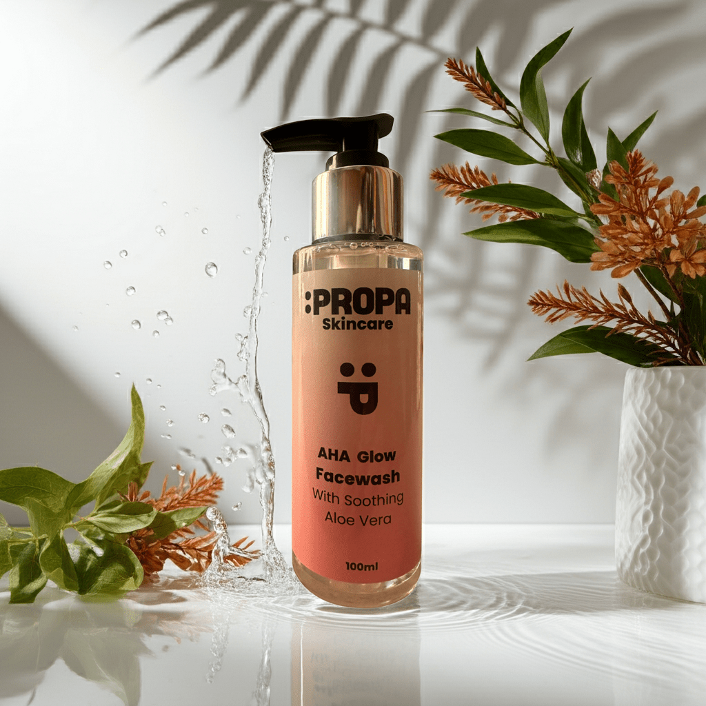 AHA Glow Facewash - Gentle Daily Exfoliating Cleanser with Aloe Vera - Propa Good Stuff
