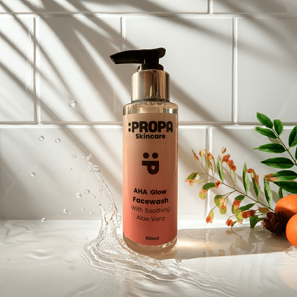AHA Glow Facewash - Gentle Daily Exfoliating Cleanser with Aloe Vera - Propa Good Stuff
