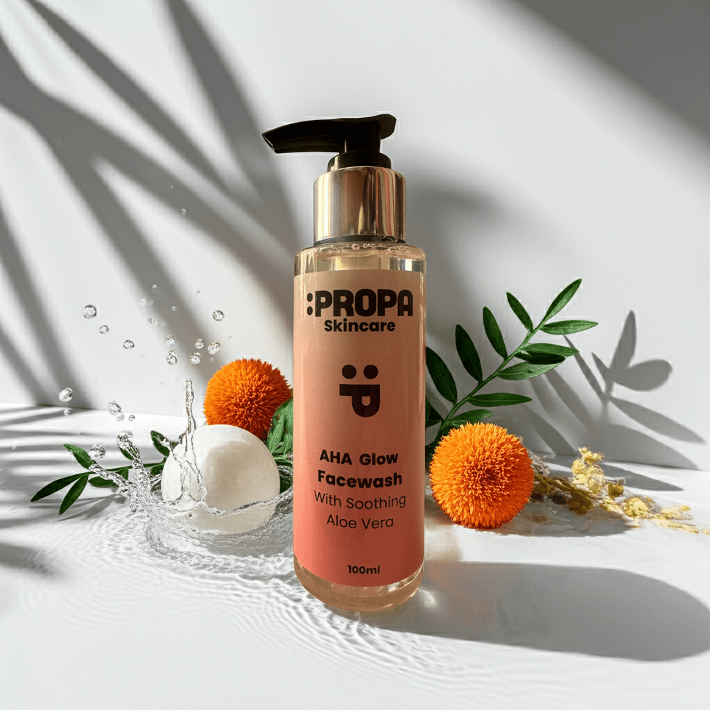 AHA Glow Facewash - Gentle Daily Exfoliating Cleanser with Aloe Vera - Propa Good Stuff