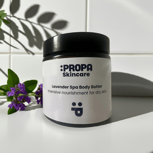 Natural vegan body butter for dry skin by Propa Skincare